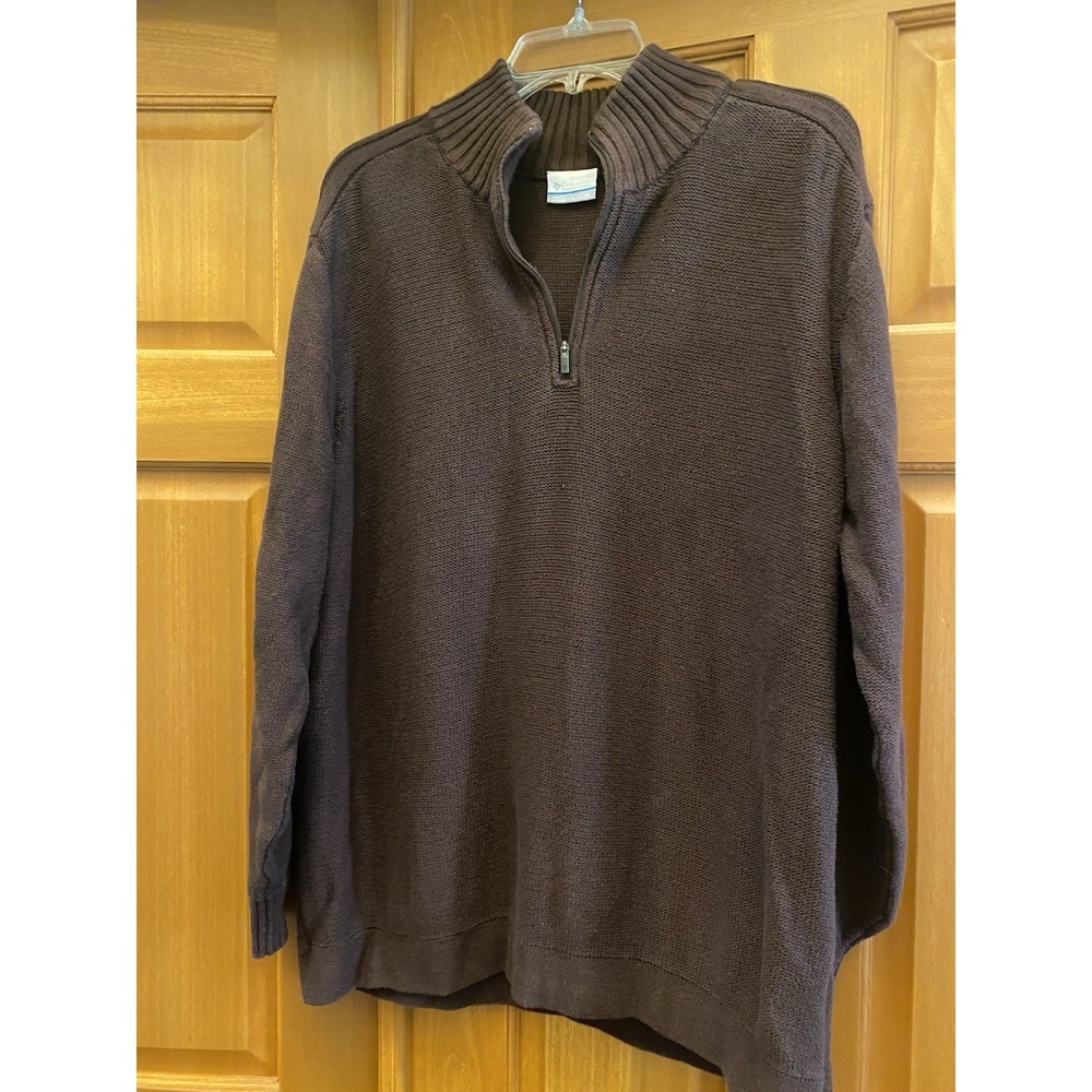 Columbia Sweater Mens XL Brown Cable Rib Knit Chunky Old Money Y2K Pullover